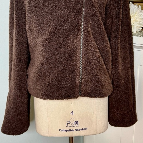 Lululemon Textured Fleece Collared Jacket Winter Teddy Coat Espresso Brown NWT - Picture 8 of 12